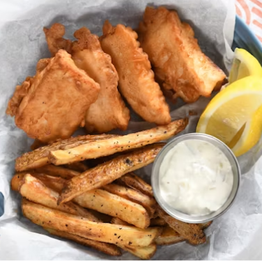Pub-Style Yellowtail  Fish and Chips